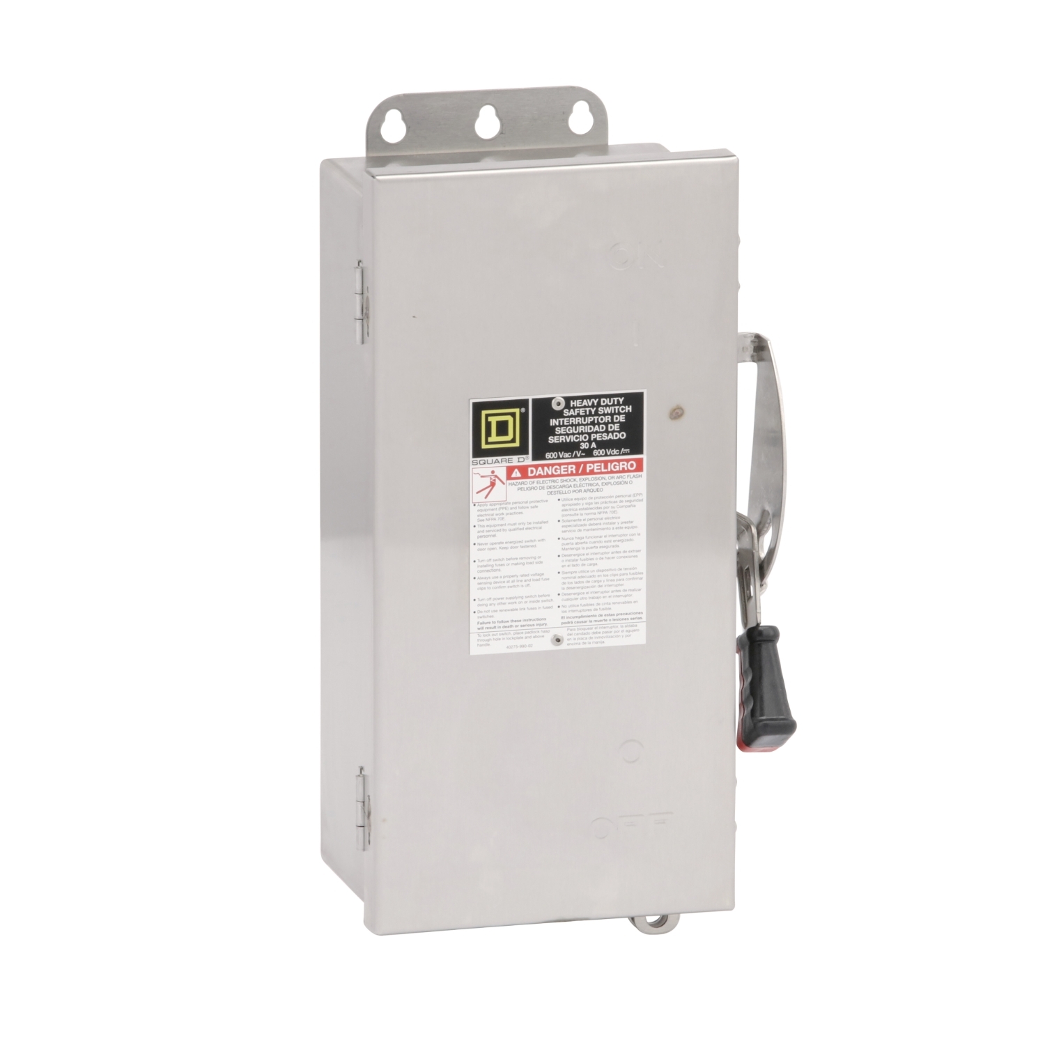 SQUARE D SAFETY SW NON-FUSE 600V 30A 3P